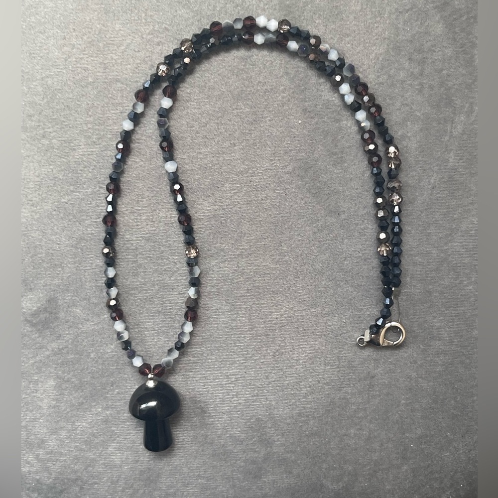 Crystal Mushroom Beaded necklace choker